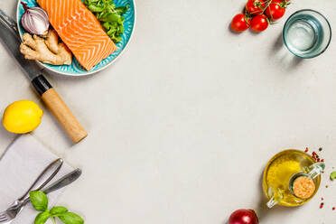 High Angle View of Various Food On Table - EYF07343