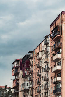 Georgia, Adjara, Batumi, Balconies of old residential building - WVF01811