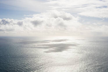 Aerial view of cloud casting shadown on ocean in southern Icelan - CAVF85757