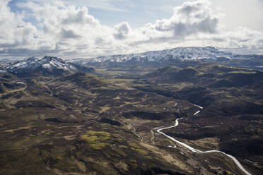 Aerial view of mountains and valley southern Iceland - CAVF85771