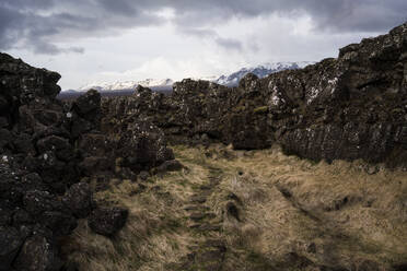 Rock formation view in Thingvellir National Park - CAVF85775