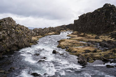 Fluss in der Nähe des Wasserfalls Öxarárfoss im Thingvellir-Nationalpark - CAVF85777