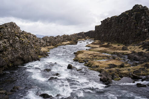 Fluss in der Nähe des Wasserfalls Öxarárfoss im Thingvellir-Nationalpark - CAVF85777