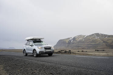 Car driving on road in Iceland - CAVF85783