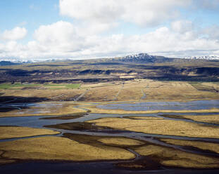 Aerial view of rivers in southern Iceland - CAVF85822