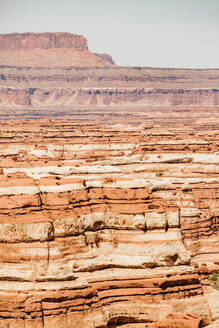 Layers of red and white sandstone canyons of the maze utah - CAVF85836