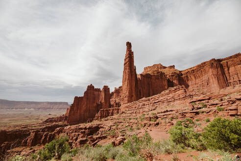 View of the titan, the largest structure of the fisher towers in moab - CAVF85867