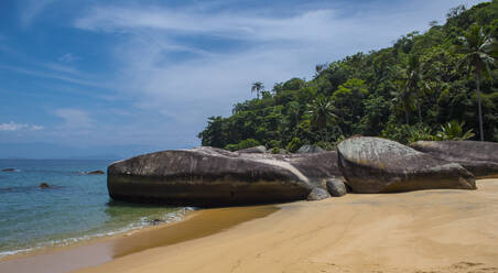 Calm beach on the tropical island of Ilha Grande in Brazil - CAVF86080