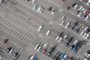 High Angle View Of Cars At Parking Lot - EYF08655