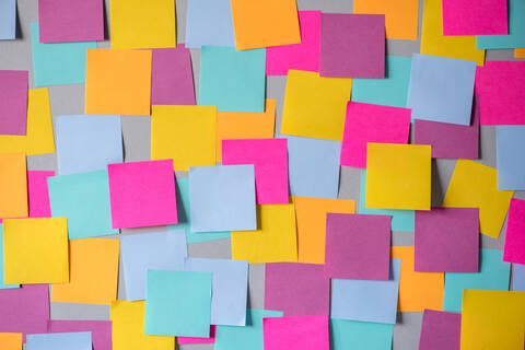 Full Frame Shot Of Colorful Adhesive Notes stock photo