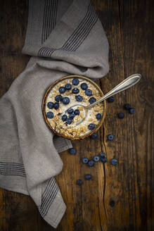 Bowl of granola with blueberries and quinoa - LVF08953