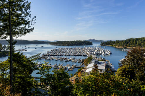 USA, Washington, San Juan Island, Boote im Hafen von Roche - RUNF03710