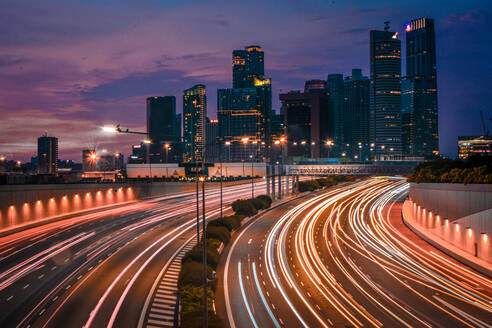 Light Trails On Road In City At Night - EYF08929