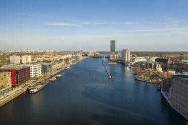 Germany, Berlin, Aerial view of Spree river canal - TAMF02365