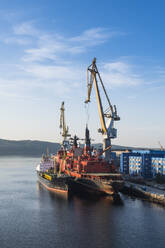 Russia, Murmansk, Rusatom, Nuclear icebreaker at port - RUNF03775