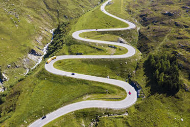 Schweiz, Kanton Graubünden, Arosa, Luftaufnahme des Julierpasses im Sommer - WDF06121