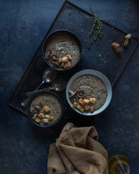 Mushroom cream soup with croutons - ADSF00692