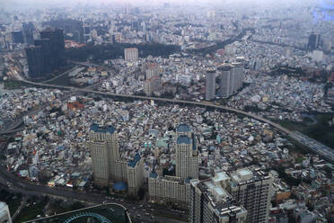 Luftaufnahme der Innenstadt von Saigon vom Landmark 81, Ho-Chi-Minh-Stadt, Vietnam, Indochina, Südostasien, Asien - RHPLF15401