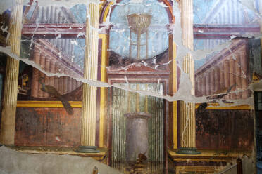 Das Pfauenzimmer in der Villa Poppea Sabina (Villa Oplontis) von Kaiser Neros Frau, Oplontis, UNESCO-Weltkulturerbe, Torre Annunziata, Kampanien, Italien, Europa - RHPLF15608