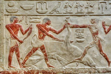 Reliefs, Mastaba von Idut, Stufenpyramidenkomplex, UNESCO-Welterbe, Saqqara; Ägypten, Nordafrika, Afrika - RHPLF15626