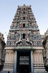 Hindu gods adorn the five storey Raja Gopuram, Sri Mahamariamman Hindu Temple, Kuala Lumpur. Malaysia, Southeast Asia, Asia - RHPLF16079