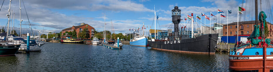 Panoramic of Port of Hull, Yorkshire, England, United Kingdom, Europe - RHPLF16191