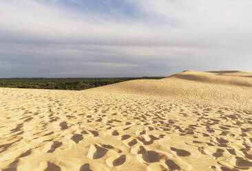 Düne von Pilat gegen bewölkten Himmel an einem sonnigen Tag, Düne von Pilat, Nouvelle-Aquitaine, Frankreich - GWF06634