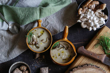 Served in bowls tasty mushroom cream - ADSF02351