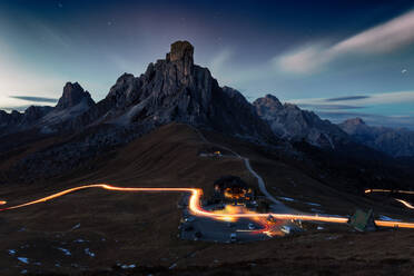 Passo Giau panoramic night view, Dolomites Alps, Italy - ADSF02581