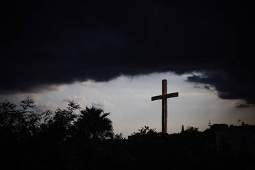 Cross in a scary scene for Halloween - ADSF03193