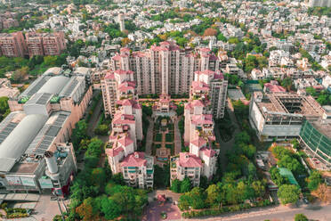 Aerial view of the city of Gurgaon, Haryana, India - AAEF09181