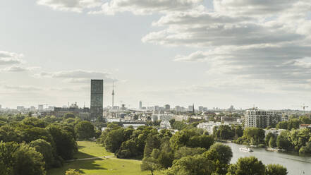 Sunny, scenic view Berlin cityscape, Germany - FSIF04823