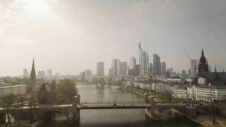 Sunny Frankfurt cityscape and River Main, Germany - FSIF04837