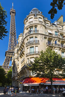 Building against Eiffel Tower, Paris, France - HSIF00766