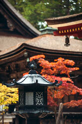 Nahaufnahme einer Laterne vor einem Tempel in Koyasan, Japan - EHF00620