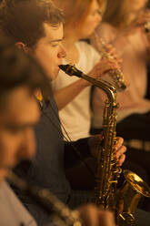 Saxophonists performing - CAIF29199