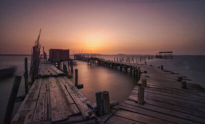 Sunset fishermen port Carrasqueira in Portugal - CAVF87471