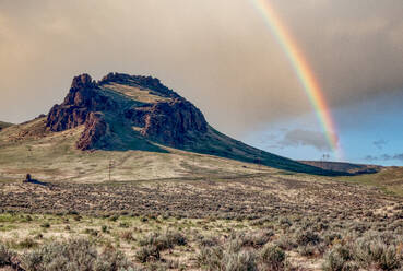 Rock formations with sage brush - CAVF87532