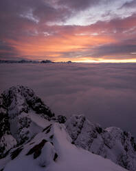 Snowcapped peak of Aggenstein mountain at moody sunset - MALF00029