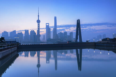 Skyline of Pudong at dawn, Shanghai, China, Asia - RHPLF16303