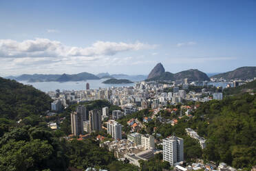 View of Sugar Loaf mountain (Pao de Acucar) and Botafogo neighbourhood, Botafogo, Rio de Janeiro, Brazil, South America - RHPLF16345