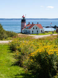 Red and white lighthouse, Lubec, Maine, New England, United States of America, North America - RHPLF16418