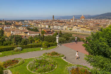 Blick auf Florenz vom Hügel Piazzale Michelangelo aus, Florenz, Toskana, Italien, Europa - RHPLF16587
