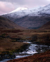 Winter in Glen Etive, Scottish Highlands, Scotland, United Kingdom, Europe - RHPLF16619