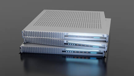 Dreidimensionales Rendering von drei Servermodulen - SPCF00800