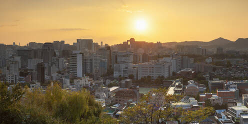 View of Seoul at sunset, Seoul, South Korea, Asia - RHPLF16972