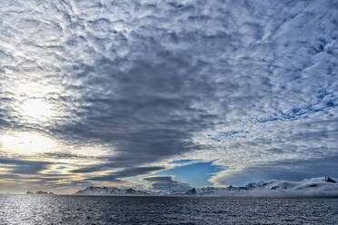 Coastline and clouds, Right Whale Bay, South Georgia, Antarctic, Polar Regions - RHPLF17041