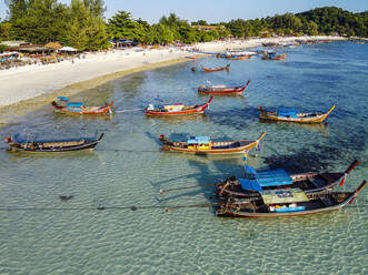 Aerial of Pattaya Beach, Koh Lipe, Tarutao National Park, Thailand, Southeast Asia, Asia - RHPLF17088