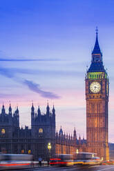 Big Ben (Queen Elizabeth Tower), the Palace of Westminster (Houses of Parliament), UNESCO World Heritage Site, and Westminster Bridge, London, England, United Kingdom, Europe - RHPLF17288