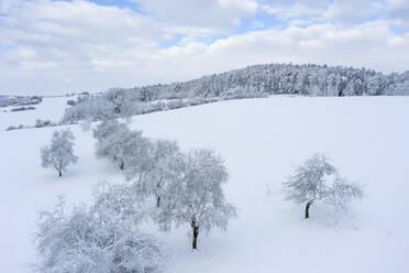 Luftaufnahme der Fränkischen Höhe im Winter - RUEF03032